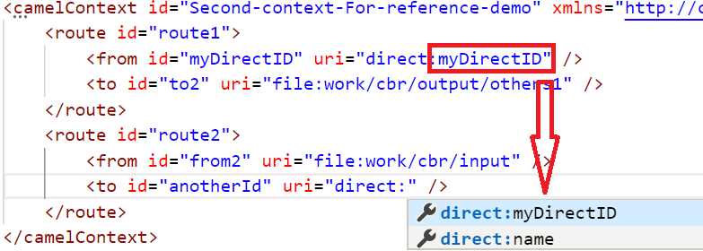 Reference ID completion for XML DSL